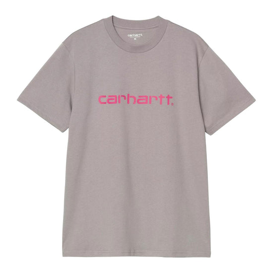 T-shirt Uomo Carhartt WIP S/S Script Grigio / Fucsia