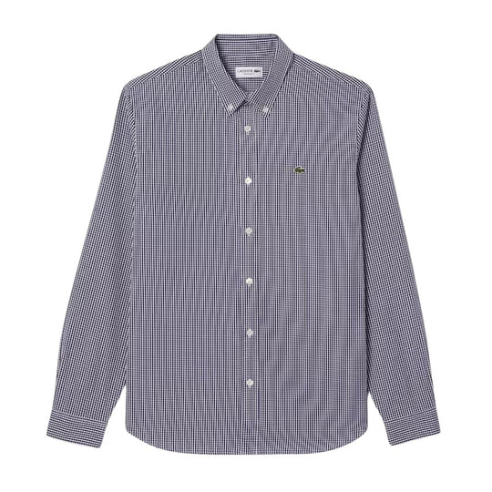 Herrenhemd Lacoste kariert Weiß / Marineblau