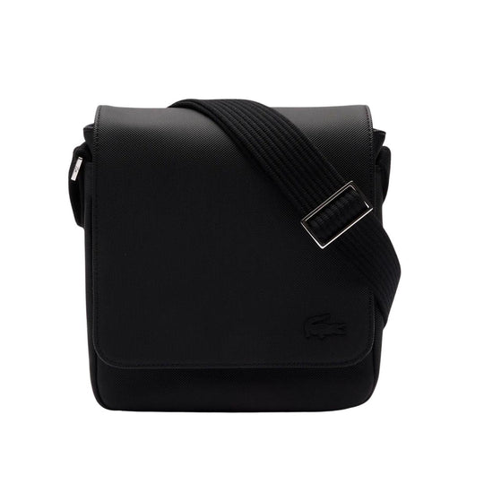 Men's Lacoste Shoulder Strap with Flap Closure Black