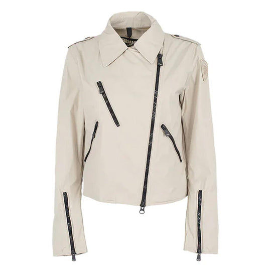 Women's Blauer Zamora Beige Biker Jacket