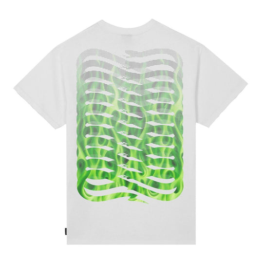 T-shirt Herren Propaganda Rippen Flamme Weiß / Grün