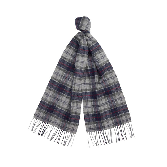 Barbour Schal Wolle Tartan Grau Mehrfarbig