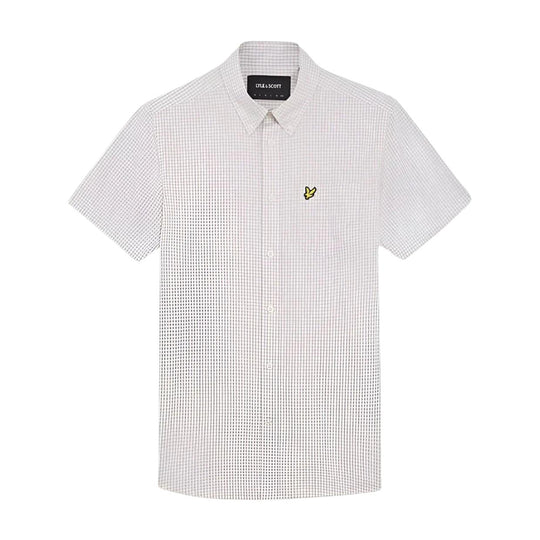 Herrenhemd Lyle & Scott Slim Fit Vichy Weiß / Beige