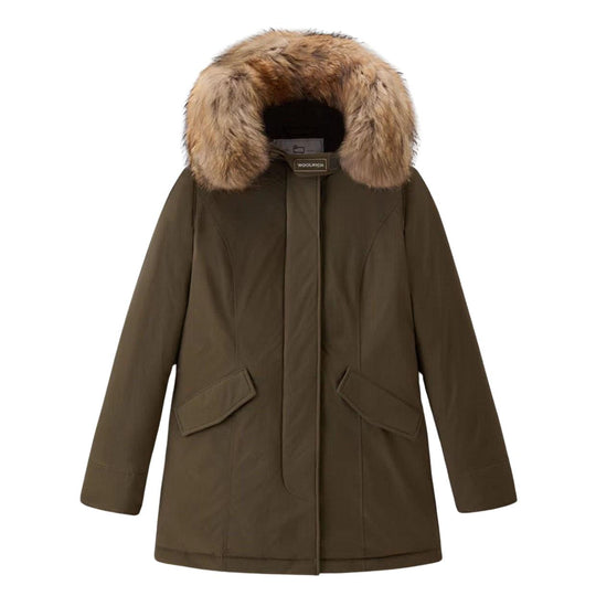 Women's Woolrich Arctic Parka Jacket Luxury Removable Fur Green