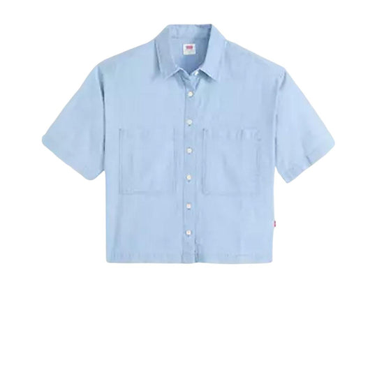 Camicia Donna Levi'S Accorciata Harlie A Maniche Corte Denim Chiaro