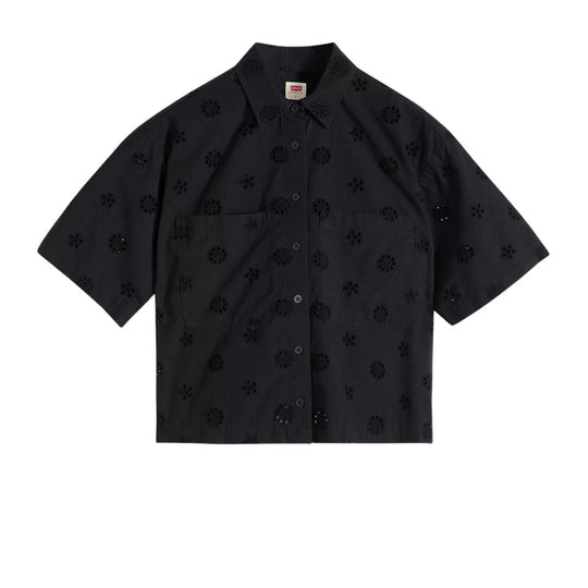 Camicia Donna Levi'S Accorciata Novelty Harlie A Manica Corta Nero