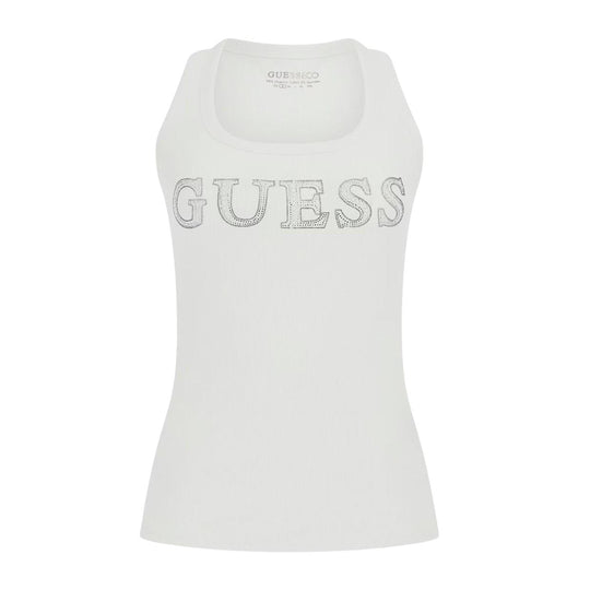 Damen-Top Guess Stretch Logo Weiß