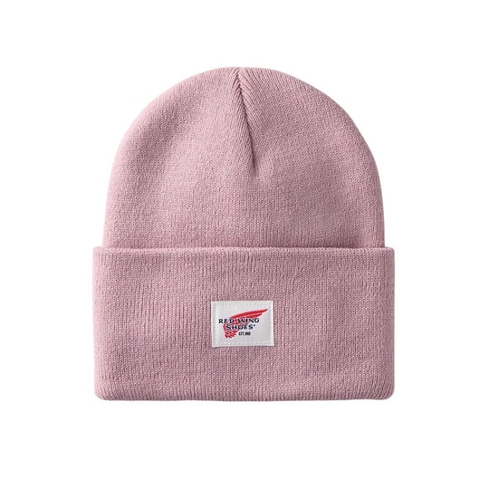 Red Wing Logo Knit Beanie Hat Pink